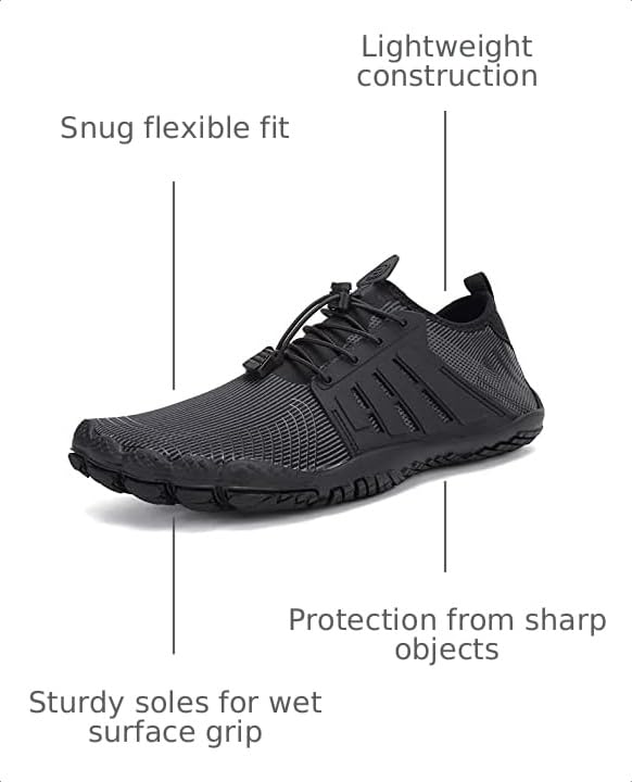 Image of Water Shoes for Men Barefoot Quick-Dry Aqua Sock Outdoor Athletic Sport Shoes for Kayaking, Boating, Hiking, Surfing, Walking