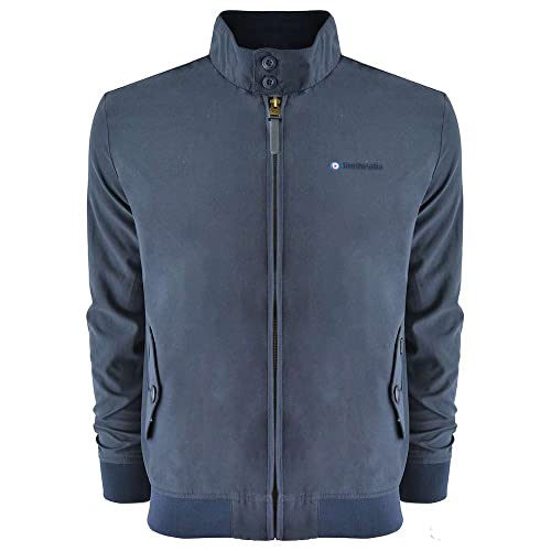 Image of Lambretta Mens Harrington Retro MOD Classic Jacket (as8, alpha, l, regular, regular, Navy)