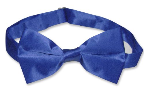 Men's SILK Dress Vest & Bow Tie Solid ROYAL BLUE Color BowTie Set3