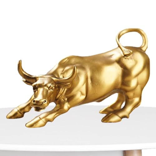 Statue Wall Street en résine (hauteur 15 cm) Sculpture animale décorative | Bull Bureau Ornament | Décoration de table pour bureau, salon, maison, entrée,...