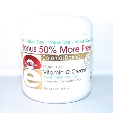 Crema de vitamina E y aloe de 15,000 UI - tarro de 6 onzas