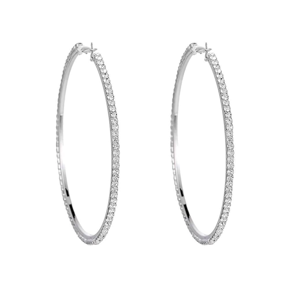 YADOCA Orecchini Cerchio Argento Per Donne Ragazze Brillantini