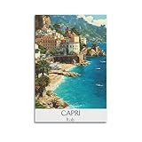 Capri-Italien-Reise-Poster, Kunstdruck, Wandfoto, Farbe, 