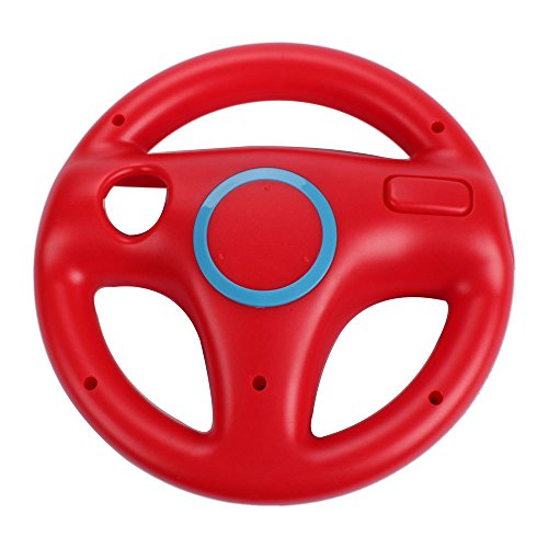 Jadebones 2 Pack Racing Steering Wheel With Wrist Strap For Wii And Wii U Remote Controller (Red+Blue) #TOP2