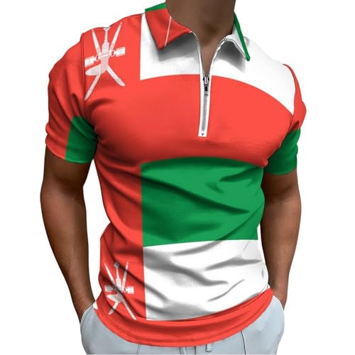 Polo manches courtes homme Oman pull léger golf rouge vert zippé
