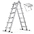 20.5FT Aluminum Foldabl Extension Ladder - Heavy-Duty A-Frame Adjustable Design for Home & Work, 330lbs Capacity, Retractable System with Safety Lock