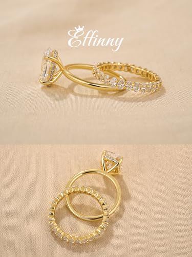 3.5ct Elongated Oval Cut Wedding Ring Set,Solitaire Engagement Ring with Oval Eternity Band,925 Sterling Silver Bridal Ring Set 6