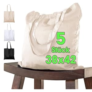 Katoenen tas 38×42 cm onbedrukt, twee lange hengsels OEKO-TEX® gecertificeerd Stoffen tas, draagtas, katoenen tas, boodschappentas, stoffen tas Boodschappentas om de natuur te schilderen