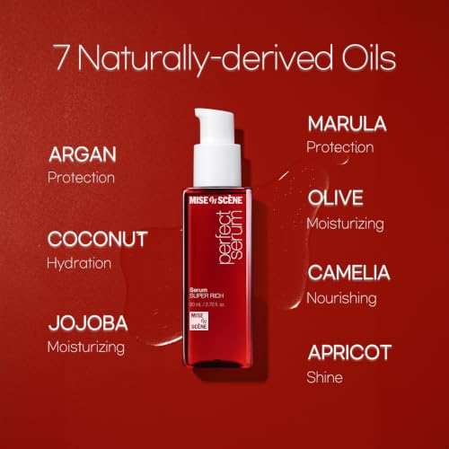 Image of Mise En Scene Perfect Super Rich Serum with Argan Oils - Hair Essence for High Nutrition Intensive Care, Korean Hair Oil, 2.70 fl. Oz