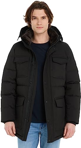 Tommy Hilfiger Herren Parka Utility Winter, Schwarz (Black), M