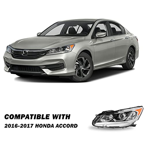 Sockir Led Drl Projector Headlight Assembly Fit For 2016 2017 Honda Accord Sedan Halogen Headlamp Replacement Left Driver Side #TOP1