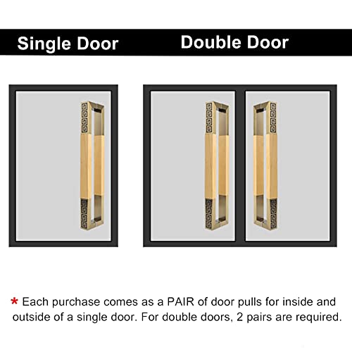 Poignée de douche double face pour porte de grange en bois
