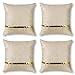JOTOM Dekorative Kissenbezug Gold Heißpräge Dekokissen Moderne Zierkissenbezug Weiche Edel Sofakissen Kissenhülle 45x45cm 4er Set für Couch Bett Sofa Stuhl Outdoor Home Decor (Beige)