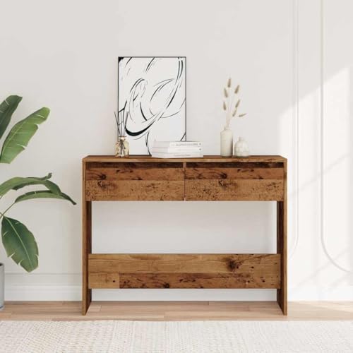 Consola de madera vieja de 100x35x76,5 cm para pasillo 4