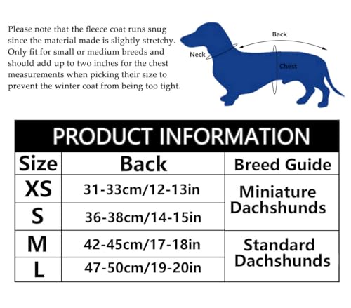 MOREZI Hundemantel Winter für Dackel - Wasserdichter Hunde Pullover mit Wolle Futter & Verstellbaren Gurten, Warmer Wintermantel für Kleine Hunde im Freien-Grün-M