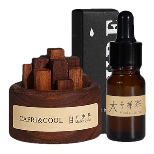 ブラックウォールナットウッドディフューザー - 木の香りのディフューザー、水を使わない木製ディフューザーコレクション |ウォールナットアロマセラピーエッセンシャルオイルディフューザー、リビングルームバスルーム用ナチュラルルームディフューザー芳香剤