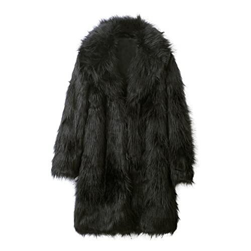 QWENTMTNTY Men's Fashion Faux Fur Coat Long Length Fashion Fluffy Heavyweight Coat Winter Plush Furry Luxury Parka Jacket4