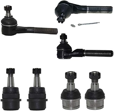 Detroit Axle - Front Inner & Outer Tie Rods + Upper & Lower Ball Joints Replacement for Jeep Grand Cherokee TJ Wrangler - 7pc Set