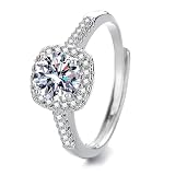 EDTEMI 2 Carat Lab Grown Diamond Engagement Ring,Wedding Promise Rings Jewelry Gifts for Women, Clarity VS1-VS2, D E F Color