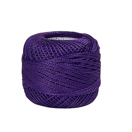 Image of Anchor Knitting Pearl Cotton Fast Colour Thread Yarn - Mercer Pearl Cotton 10gm Yarn (Thickness 1 mm) (Pack of 1 (0102)