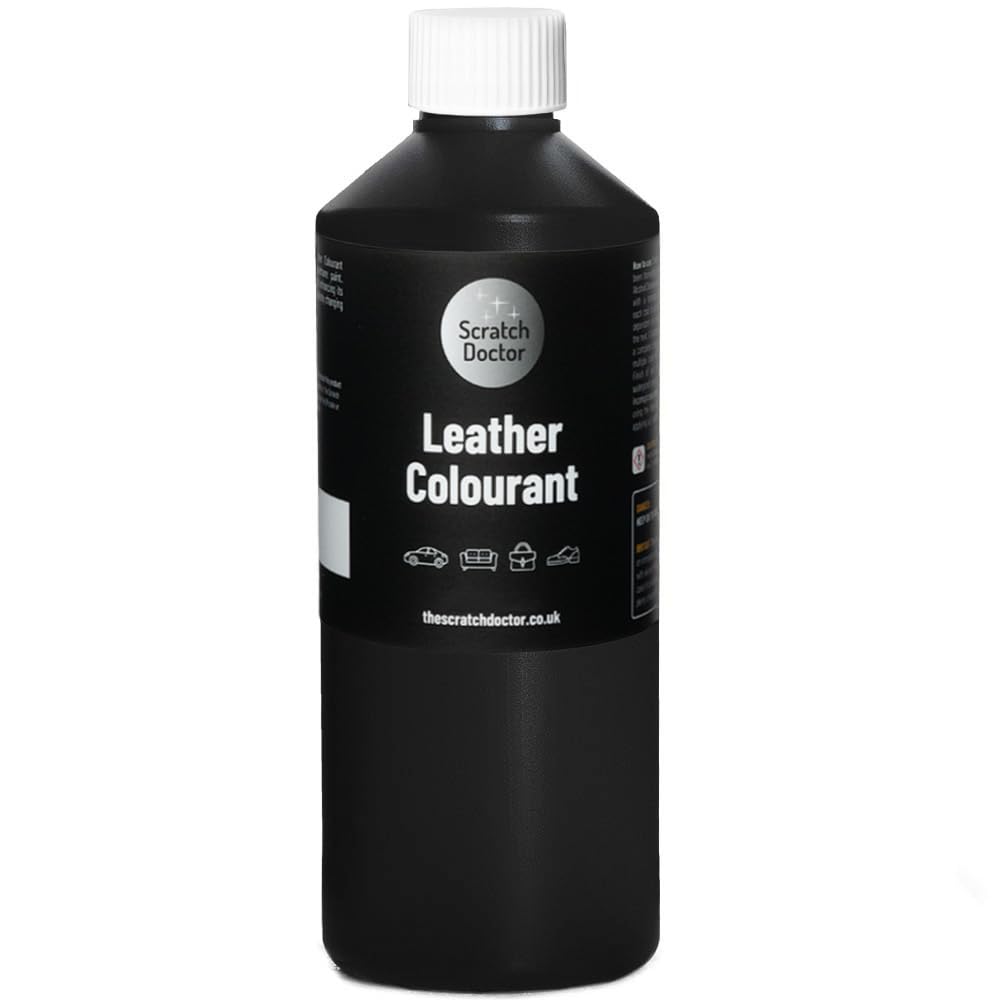 Scratch Doctor Leather Colourant Restore & Repair Leather Faux Vinyl Paint for Furniture Sofas Car Seats Shoes Handbags (Black, 500ml)