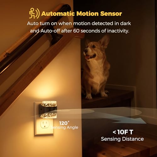 Image of L LOHAS LED Motion Sensor Night Light,5CCT Night Lights Plug into Wall | 2 Pack Color Temperature Change Night-Light,Acrylic Bubble Dimmable Nightlight with Dusk to Dawn Sensor for Bathroom Hallway