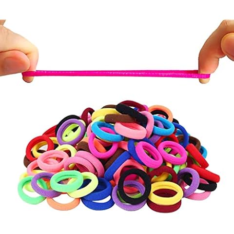Dream Loom Hair Ties for Kids, 100pcs Small Rubber Hair Bands Elastic Ponytail Holders, Tiny Soft Hair Ties for Baby Toddlers Girls Hair Accessories Multicolor Cover