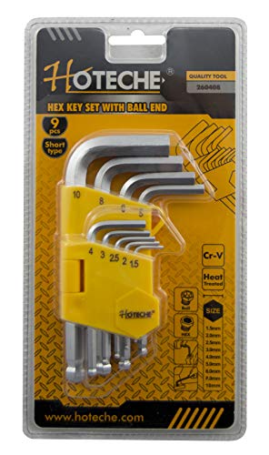 Hoteche 260408 Set di chiavi a brugola, cromato