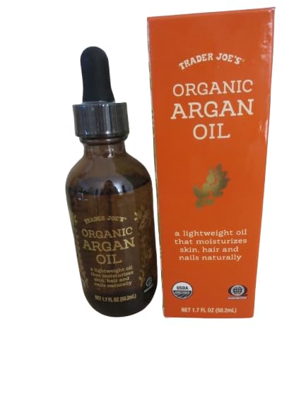 TRADER JOES 100% Organic ARGAN OIL 1.7 Oz - A Lightweight Oil That Moisturizes Skin, Hair and Nails Naturally