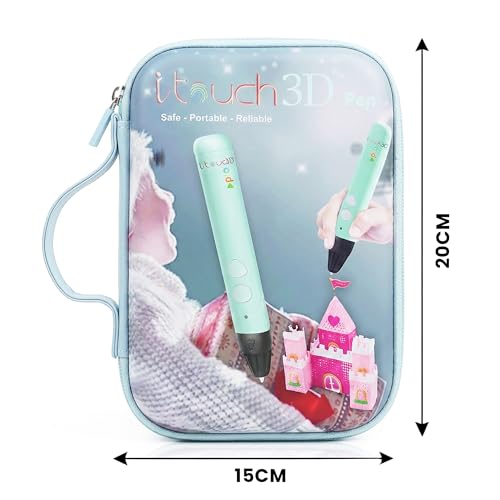 Image of WOL 3D Cartoon Printed Pencil Case with Compartments | Large Capacity Stationery Organizer Zipper Pouch, Water-Resistant Pen Holder for Girls, Boys, Kids, School, Travel & Office Use - Light Blue