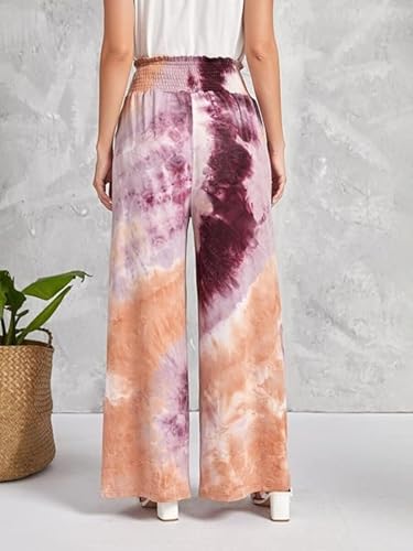 Leriya Fashion Women's Plazzo Lightweight Athletic Tapered Lounge Plazzo For Workout Yoga Running With Pockets (Large, Purple)