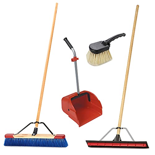 Harper 37518500 Heavy Duty Cleaning Set With Outdoor Push Broom, Floor Squeegee, Debris Pan And Handheld Scrubbing Brush #TOP6