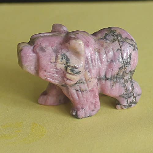 1.5'' Hand Carved Mixed Gemstone Crystal Bear Figurine Animal Carving (rhodocrosite) - Image 3