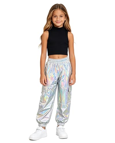 Image of SANGTREE Girls' 2 Piece Outfits T-Shirt and Drawstring Cargo Jogger Pants Clothing Set, 4-14 Years