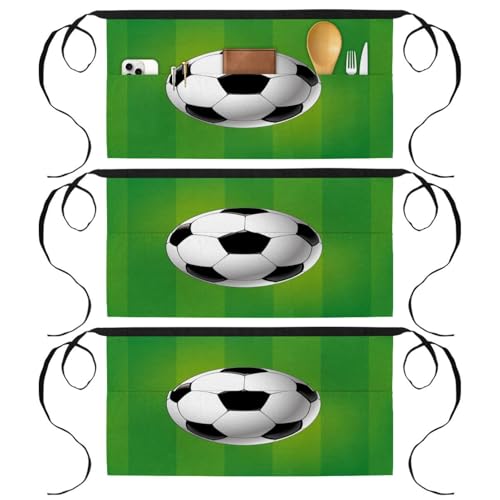 Tablier court de chef lot de 3 avec poches pour cuisine et bistrot