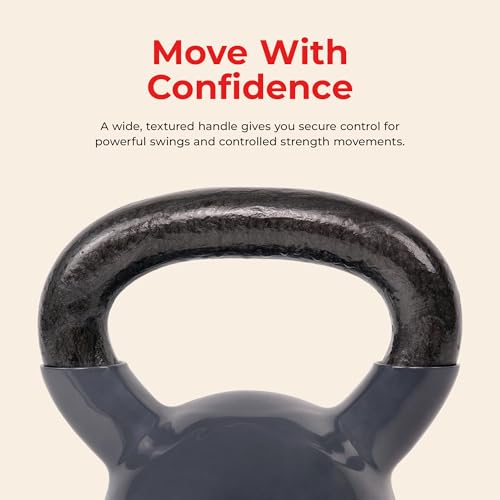 Image of Sunny Health & Fitness Vinyl Coated Cast Iron Kettlebell 5-25 lb