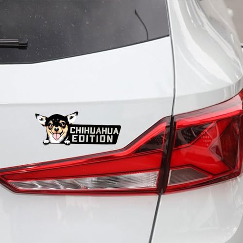 Image of Dog Edition Car Badges Laser Cutting Car Vehicle Emblem,3D Car Badge Automotive Decals Stickers Funy Animal Decor Car Accessories Gifts for Car Truck Rv Boat Exterior Decoration (Chihuahua)