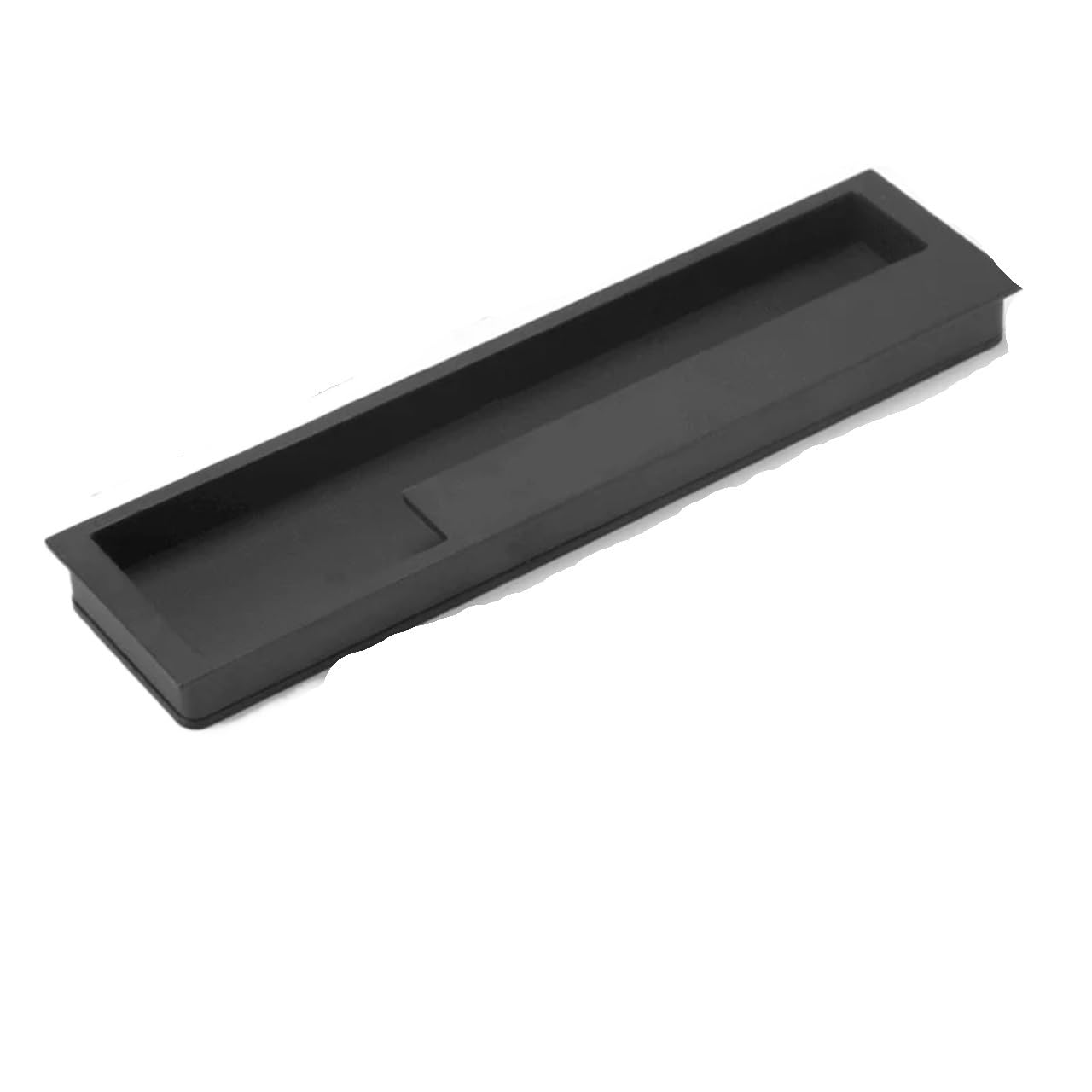 ATEUXOL Recessed Door Handles Embedded Sliding Door Handle with Hidden Screws, Modern Simple Handles for Barn Drawer Cupboard(Black 192mm Left)