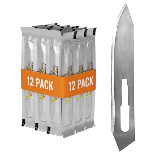 Wiebe Wicked Sharp Replacement Blades (12-Pack) | Surgical-Grade Scalpel Blades for Hunting & Game Processing