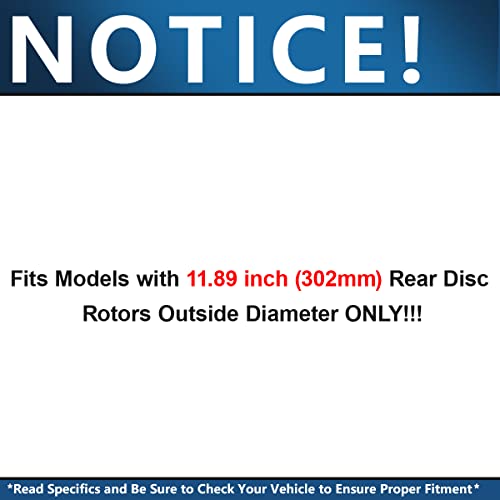 Image of Detroit Axle - REAR Brake Kit for Jeep Compass Patriot Chrysler 200 Sebring | Dodge Avenger Caliber Mitsubishi Lancer Outlander 11.89 inch inch Drilled & Slotted Brake Rotors Replacement Ceramic Brake Pads
