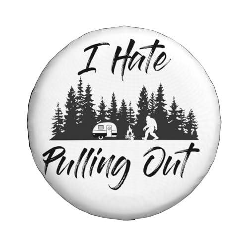 Image of Camping Spare Tire Cover Waterproof Tire Wheel Cover Dust-Proof Wheel Protector Fit for Trailer Rv SUV Truck Camper Travel Trailers Accessories 15 inch (I Hate Pulling Out)