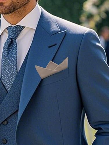 Image of Luckyvestir Pocket Squares for Men Solid Color Cotton Pocket Square Mens Handkerchief for Dinner Church Wedding