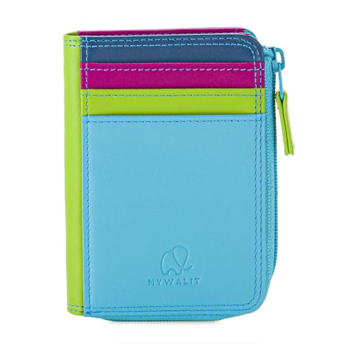 mywalit Small Zip Leather Purse | 3 Card Slots | ID Window & Coin Pocket | Liguria | Stylish & Compact Accessory for Men & Women | Perfect for Everyday Use