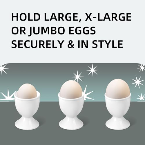 Cinf EGG CUPS FAMILY 6 White Ceramic Egg Cups & Cracker Set thumb #4