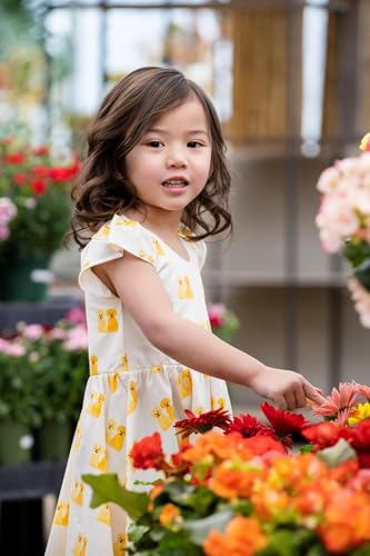 Image of monica + andy Short Sleeve Let's Dance Dress, Organic Cotton Playwear Clothes for Girls, Kids, Toddler & Infant Sizes