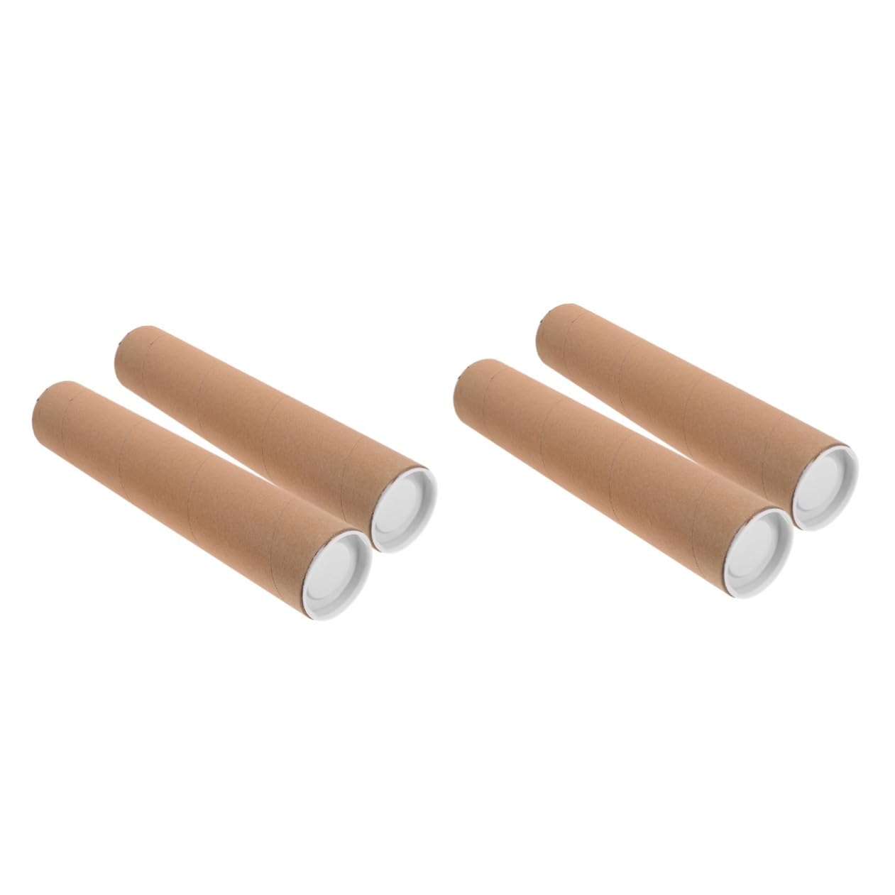 EXCEART 2 Series Tubos De Cartón Kraft Con Tapa Para Envío Y Almacenamiento De Posters Y Documentos Cilindros Redondos De Unidades Para Correo Y Organización Segura 2 Piezas*2