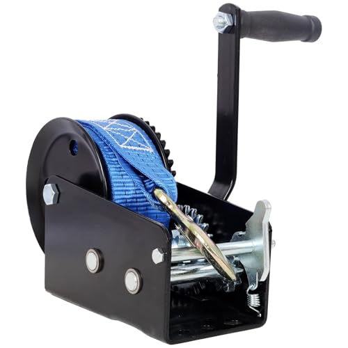 Winche manual 2000LBS con correa azul de 26 pies miniatura 4