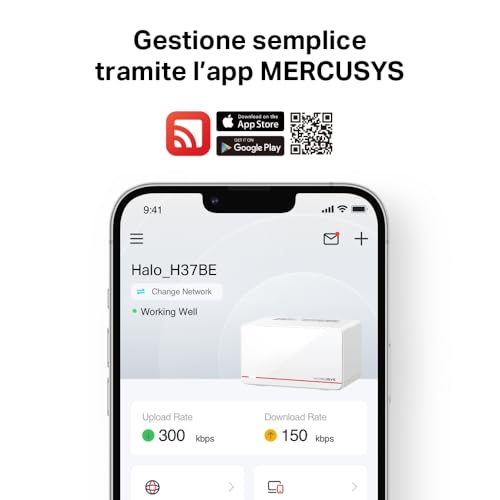 Mercusys TP-Link Halo H37BE Mesh Wi-Fi 7 BE6500Mbps Dual-Band, 2 Porte WAN/LAN di 2.5G, 1 Porta Gigabit WAN/LAN, Coperti fino a 650m2, 4K-QAM, MLO, Multi-RUs, OFDMA, Controllo da APP, WPA3-SAE, 3pz - Powerline - Immagine 5