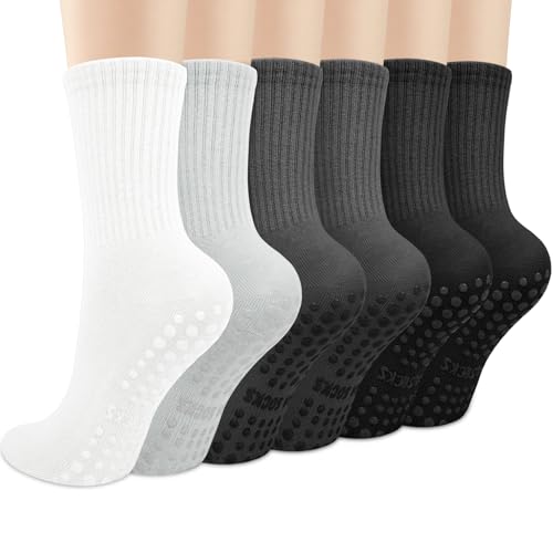 Chaussettes de yoga antidérapantes pour femme en coton respirant et doux Justay
