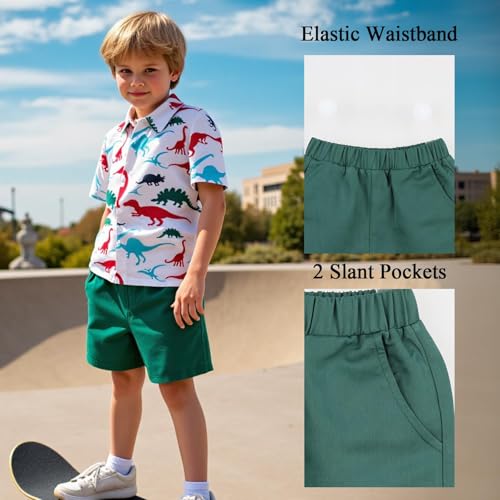 Image of Little Bitty Toddler Boy Clothes Boys Summer Outfits Cotton Short Sleeve T-Shirt & Shorts Set 2-7Yrs